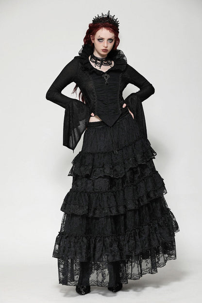 Calypso Gothic Tiered Lace Skirt