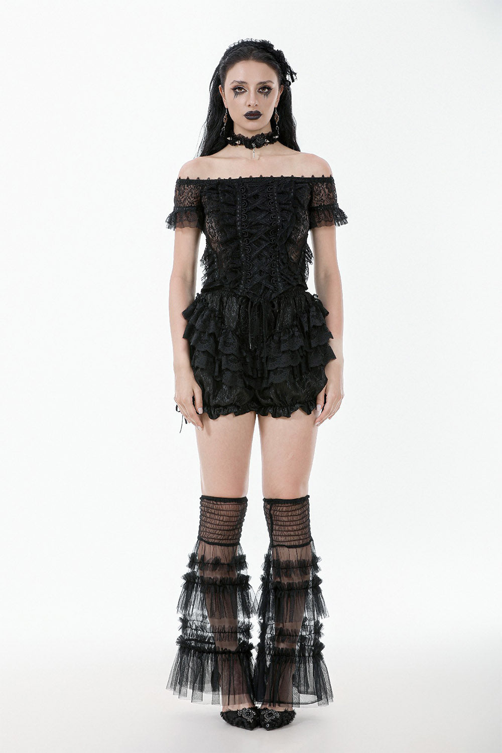 Black Ballet Mesh Leg Warmers