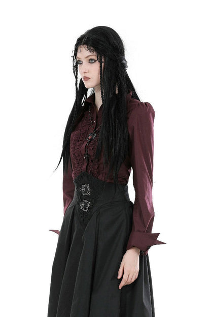Blood Wine Button-Up Shirt [Burgundy]