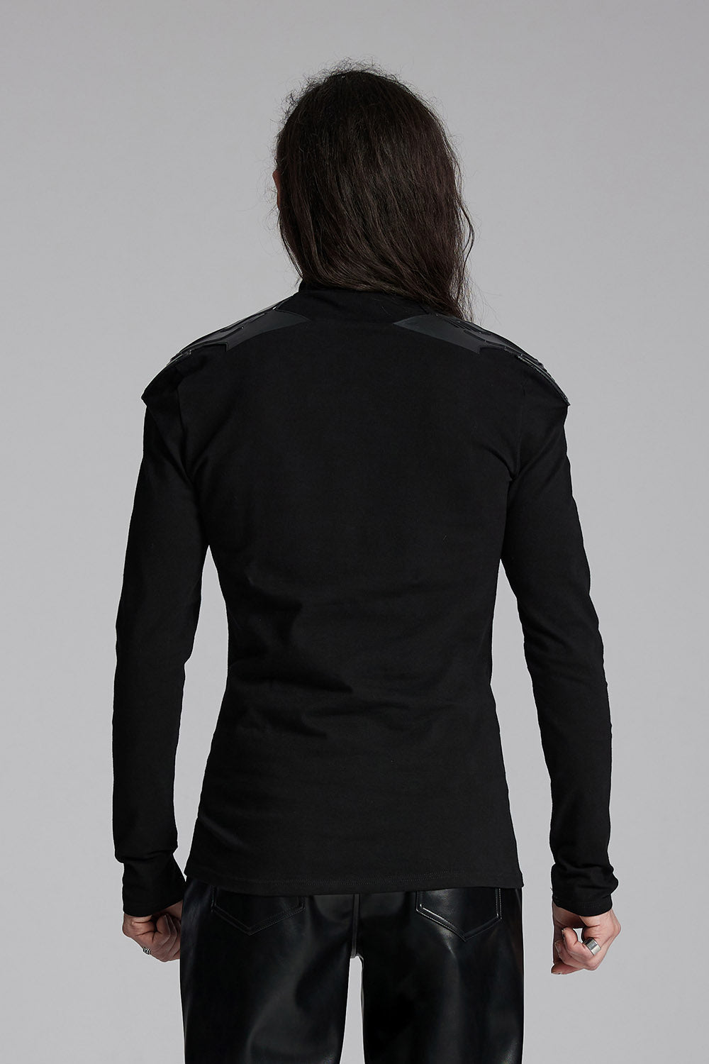 Black Armor Moto Turtleneck Top