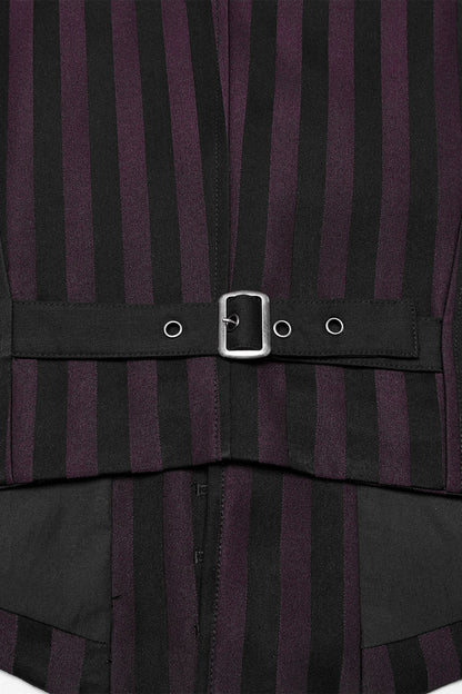 Crimson Manor Striped Waistcoat [Black/Red]