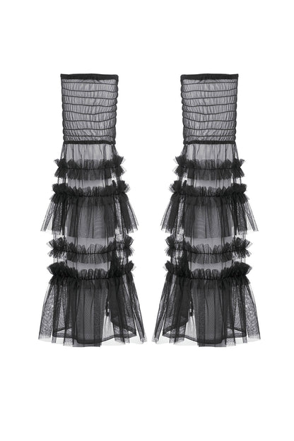 Black Ballet Mesh Leg Warmers