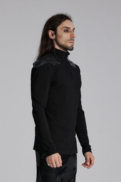 Black Armor Moto Turtleneck Top