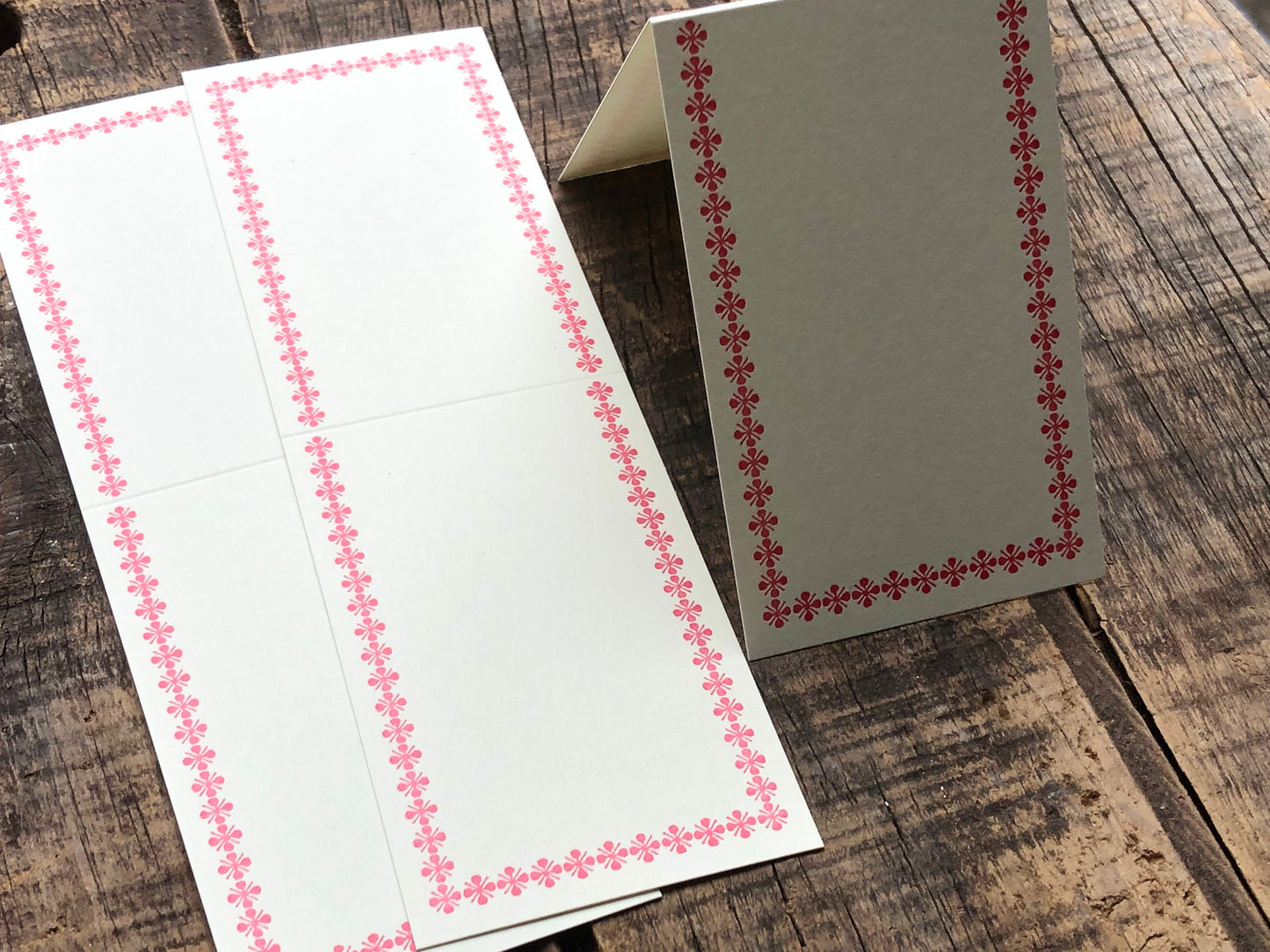 Classiky - Letterpress Folded Memo Card - Red