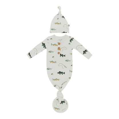 Knotted Gown with Hat Set in Fishing