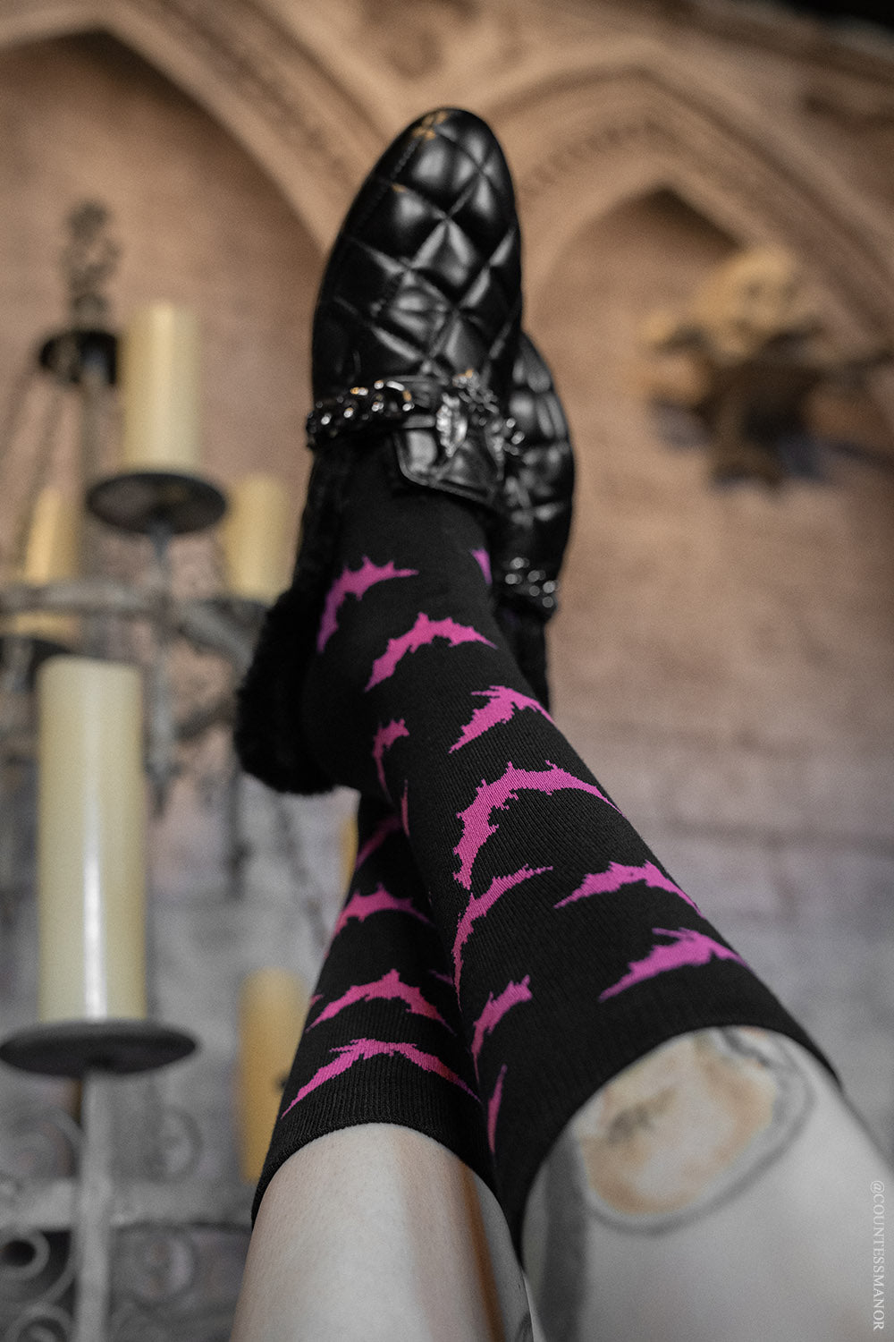Creepy Crew Socks [Pink Bats]