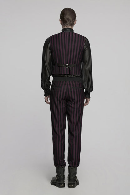 Crimson Manor Striped Waistcoat [Black/Red]
