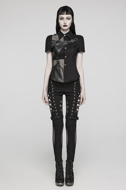 Abyss Fishnet Cutout Skinny Jeans