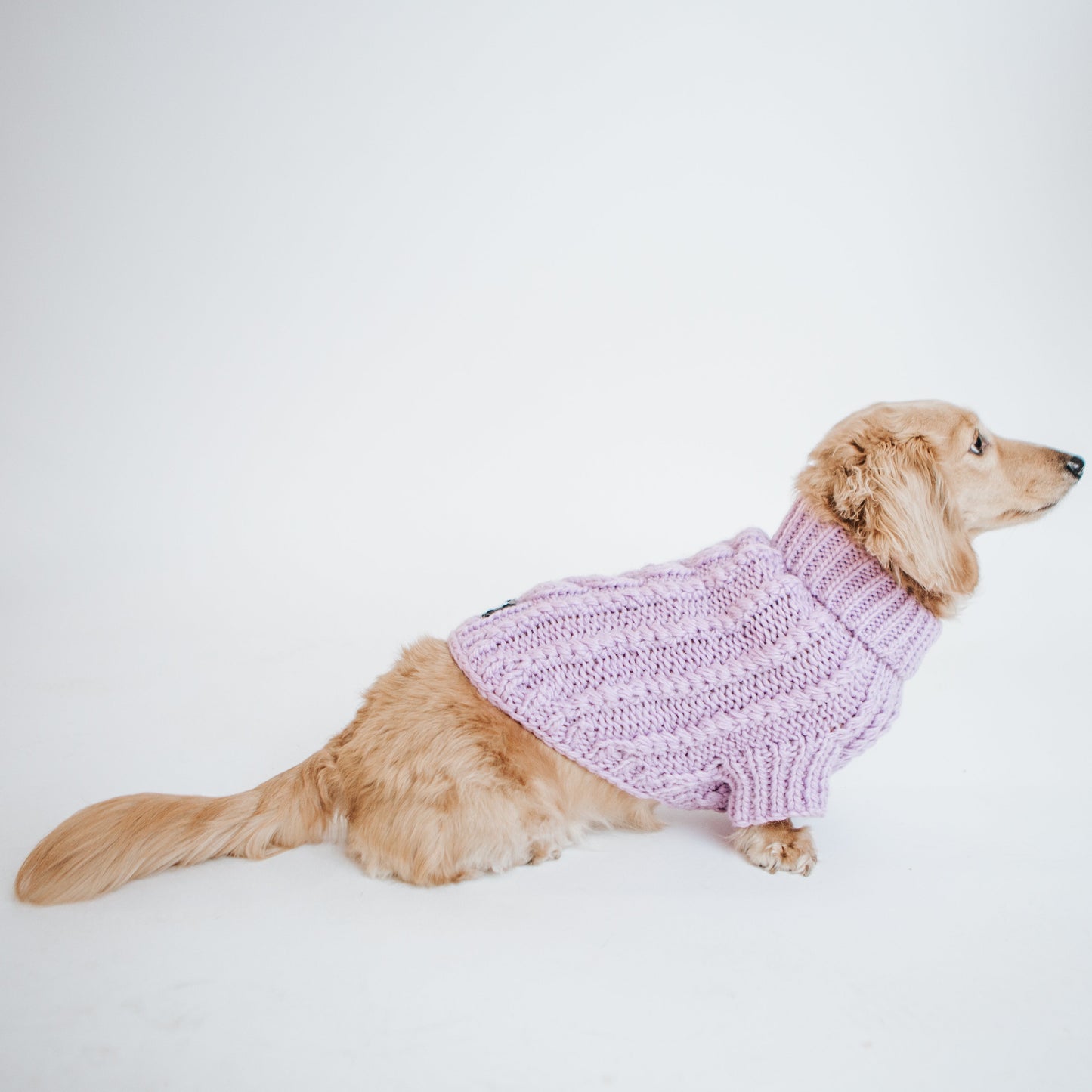 Pet Cable Knit Sweater - Lavender