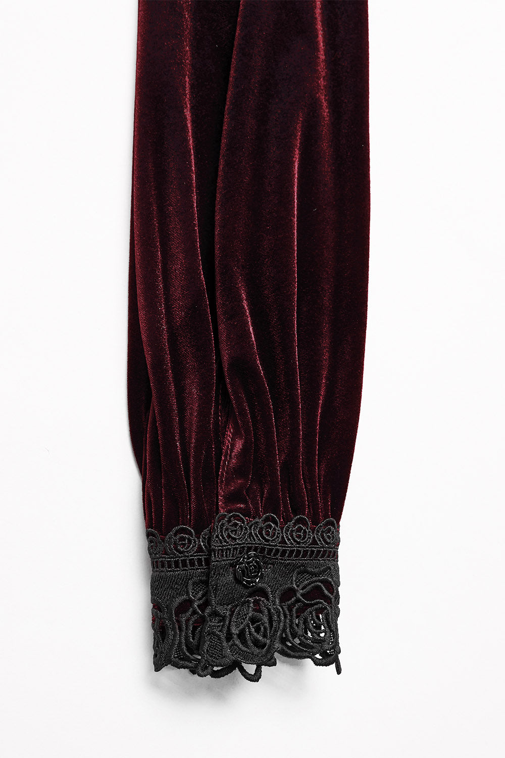 Crimson Bloom Embroidered Button-Up Top [Red]