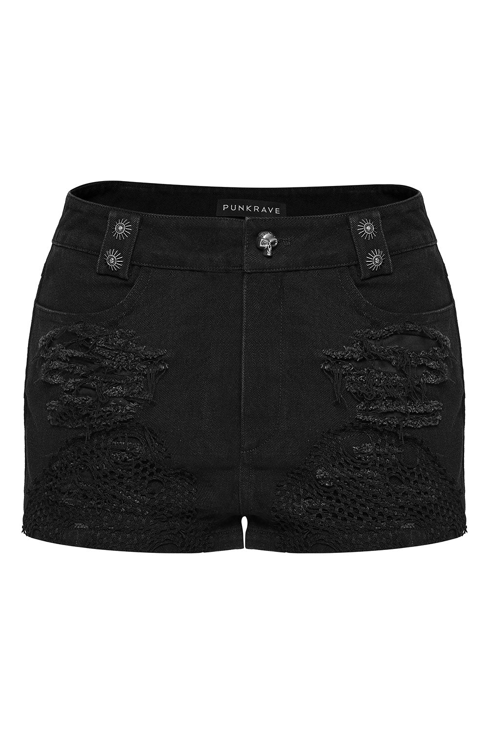 Boneash Shredded Shorts with Thigh Bag