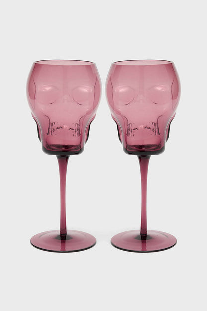 Cranium Wine Glasses [Plum]