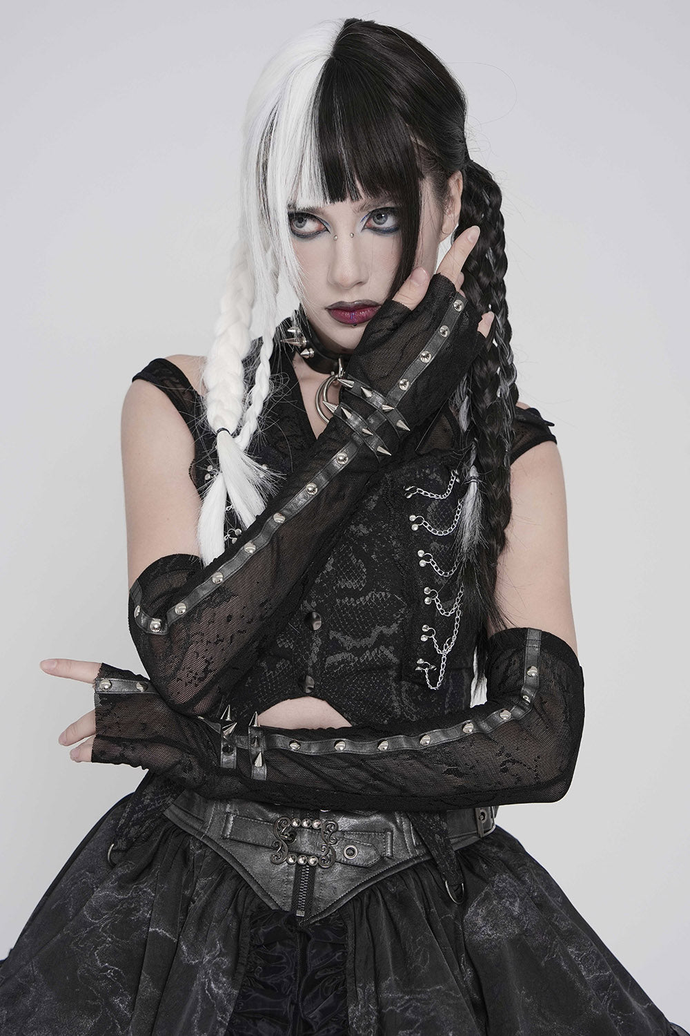 Afterdark Spiked Mesh Gloves