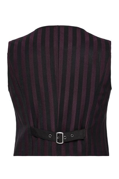 Crimson Manor Striped Waistcoat [Black/Red]