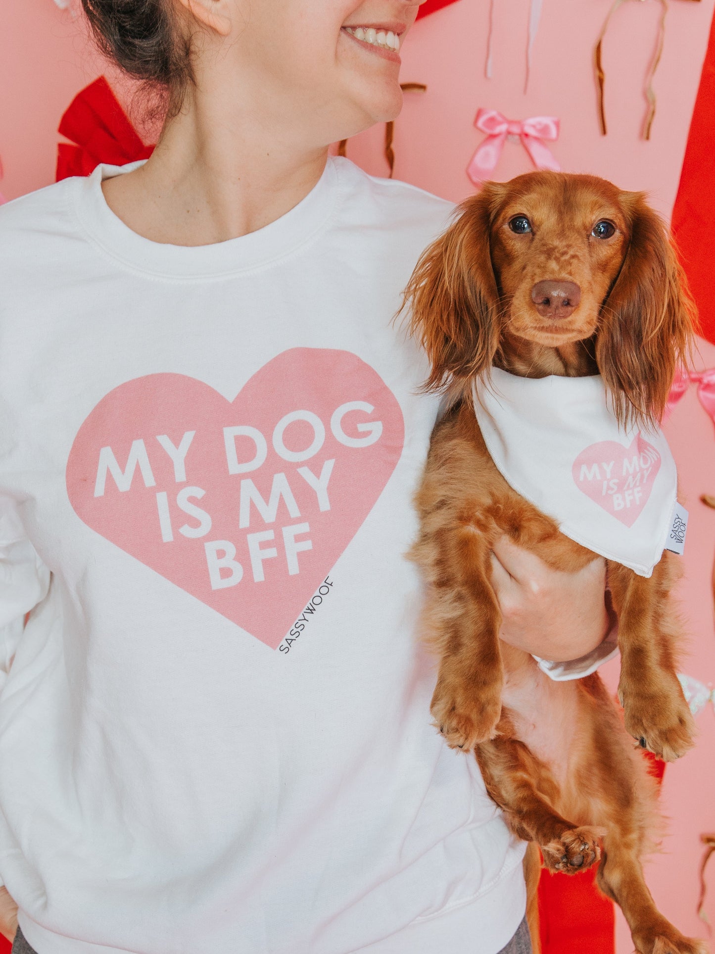 Dog Bandana - My Mom is my BFF (PINK)