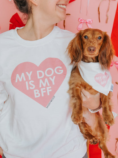 Bundle - BFF Valentine's Sweatshirt & Bandana (PINK)