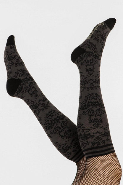 Bat Damask Knee High Socks