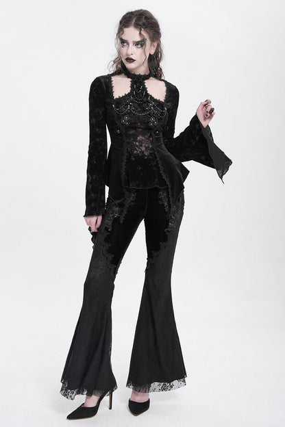 Black Alchemy Velvet Boho Bell Bottoms